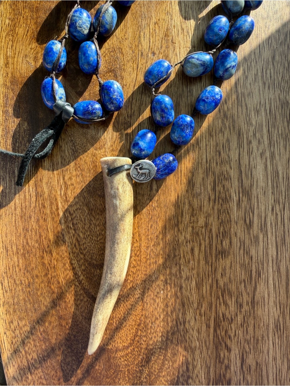 Love Tokens Blue Stone & Antler Statement Necklace